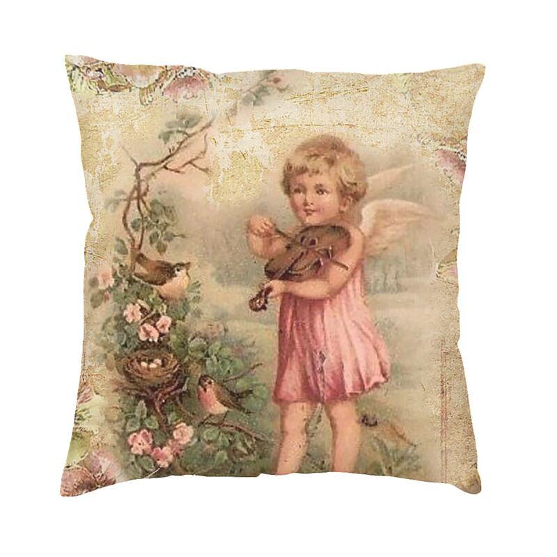 Nordic Victorian Angel Cushion Cover Velvet Fairies Sea Throw Pillow Case Living Room Decoration Pillowcase
