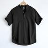 Penguin Dancing High End Linen Men's Short Sleeved Chinese Standing Neck Top Summer Cotton Linen T-shirt Men's Polo Shirt