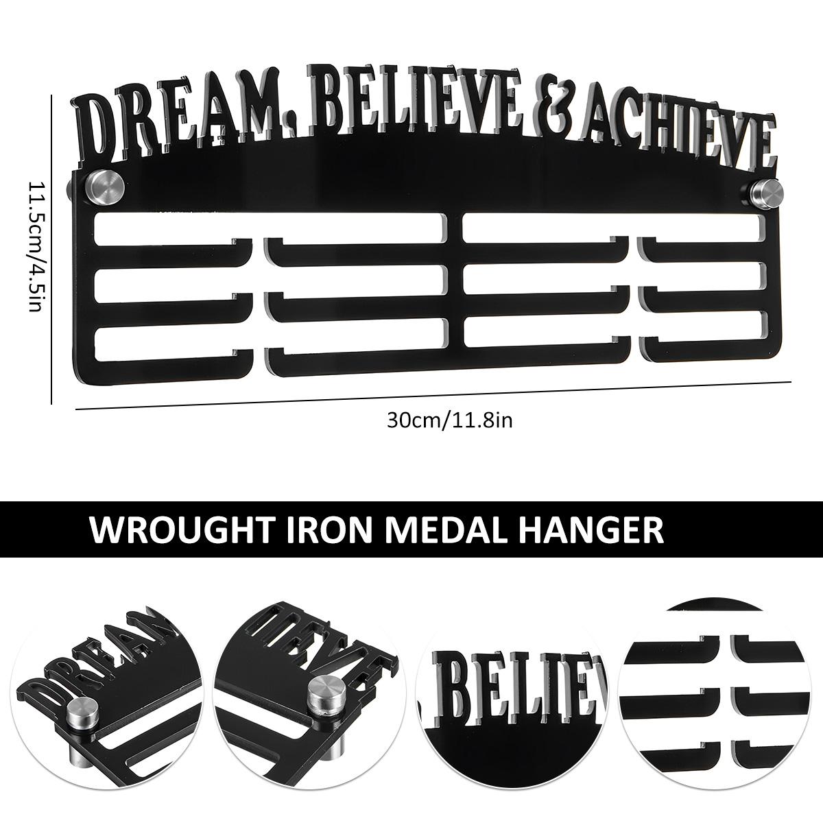 

Medal Display Hanger Wall Mounted Medal Display Holder with Inspirational Words Memorial Medal Rack for Living Room Decor