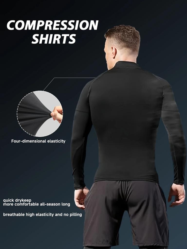1PCS Men Running T shirt Quick Dry Bodybuilding Sport Shirt Long Sleeve Compression Top Fitness Tight Rashgard Gym T-Shirt Men