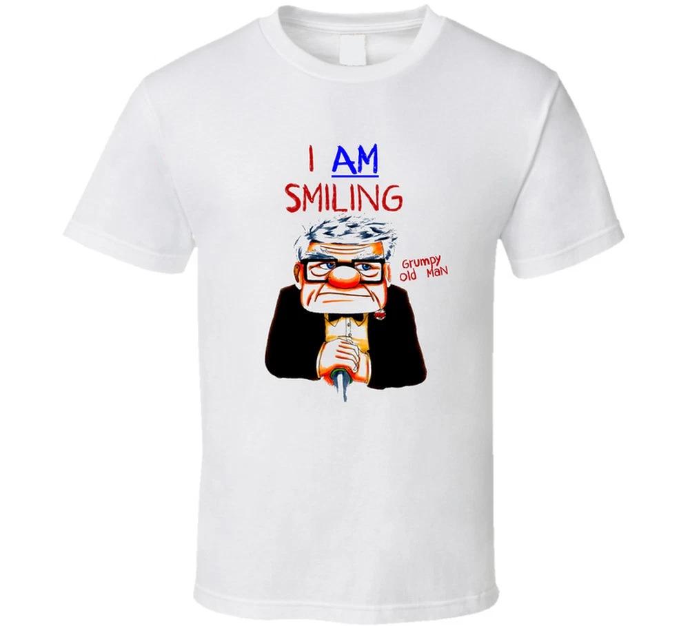 I Am Smiling Grumpy Old Man Funny Grandpa Grandfather Gift Trending T Shirt L