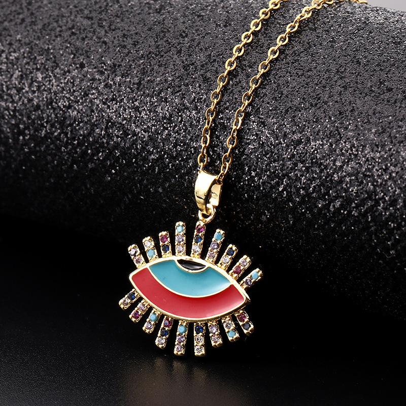 Stylish Versatile Evil Eye Pendant Necklace Personalized Eye Collarbone Chain Women's Jewelry