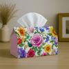 1pc Vibrant Summer Bouquet Tissue Box-Rose Sunflower Colorful Botanical,Durable Napkin Organizer for Car,Kitchen,Dining,Home Decor-Decorative Tabletop
