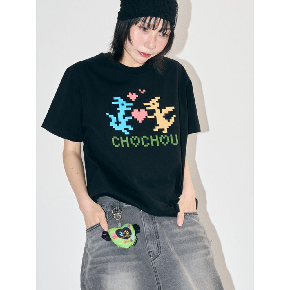 CHOCHOU WinG HEART PIXEL KEY RinG [FORBIDDEN LIME]