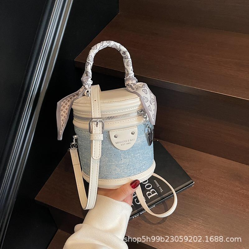 Niche Design Portable Cylinder Bag Women's Bag New Bucket Bag Mobile Phone Bag Messenger Bag