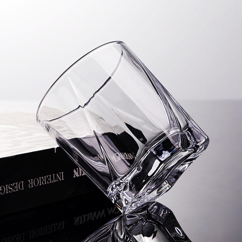 200ml Transparent Household Drinkware 2pcs Set Creative Thick Bottom Whiskey Glass Cocktail Brandy Foreign Wine Glasses Beer Cup
