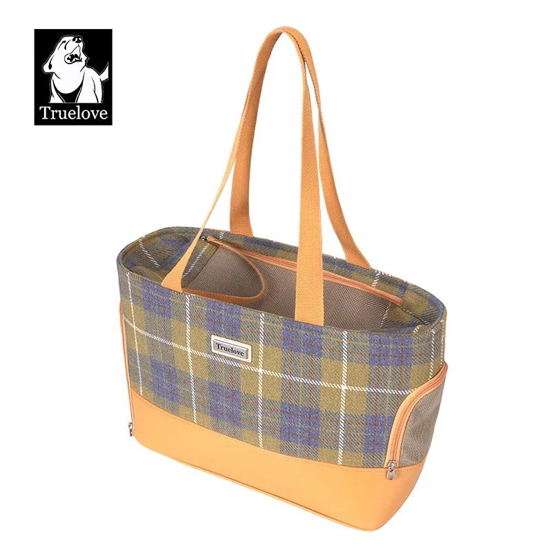 TRUELOVE Pet Bag Traveling With Pets TLX5171 Woolen Tweed Hook&Loop Closure Mesh Windows for breathability Free Mini Storage Bag