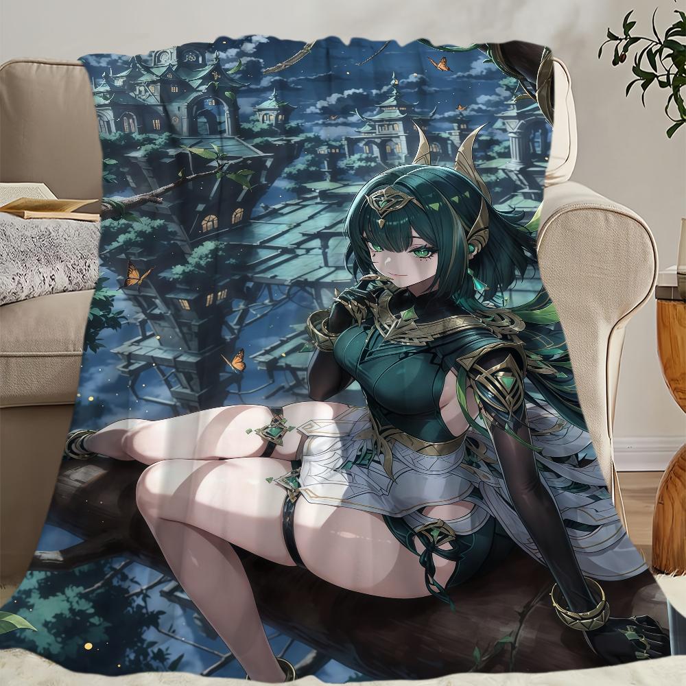 Game New Characters Genshin Impact Nefer Blanket Flannel Warm Comfort Soft Plush Blanket For Picnic Bed Homes And Bedrooms