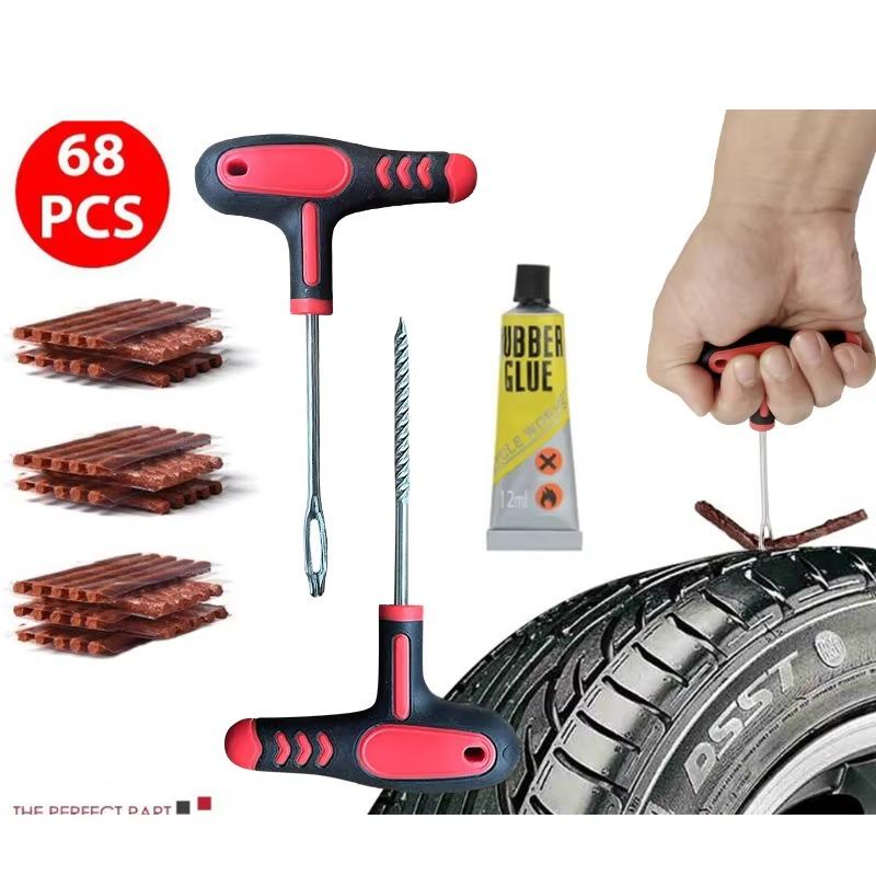 Motorcycle Tire Repair Kit, Car Blowout Tire Repair Tool Emergency Tire Repair Kit -Bicycle Tire Manual Replacement Repair Tool