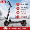 800W Powerful Electric Scooter 48V 13Ah Max Speed 45km/h Long Range 10'' Tires Dual Shock Absorbing Folding EScooter for Adults