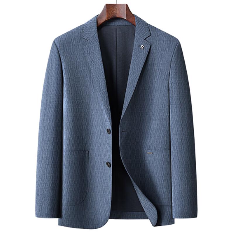MONTAGUT Men's Ripple Texture Business Casual Suit Jacket