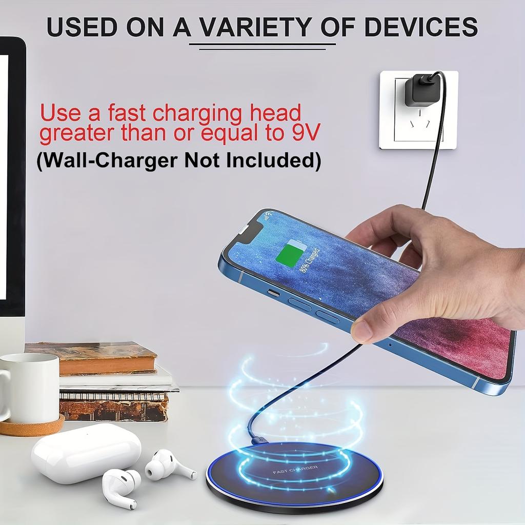 50W Fast Wireless Charger Pad for iPhone 14 13 12 11 Pro Max Samsung Galaxy S22 S21 S20 S10 S9 Xiaomi Wireless Charging Station