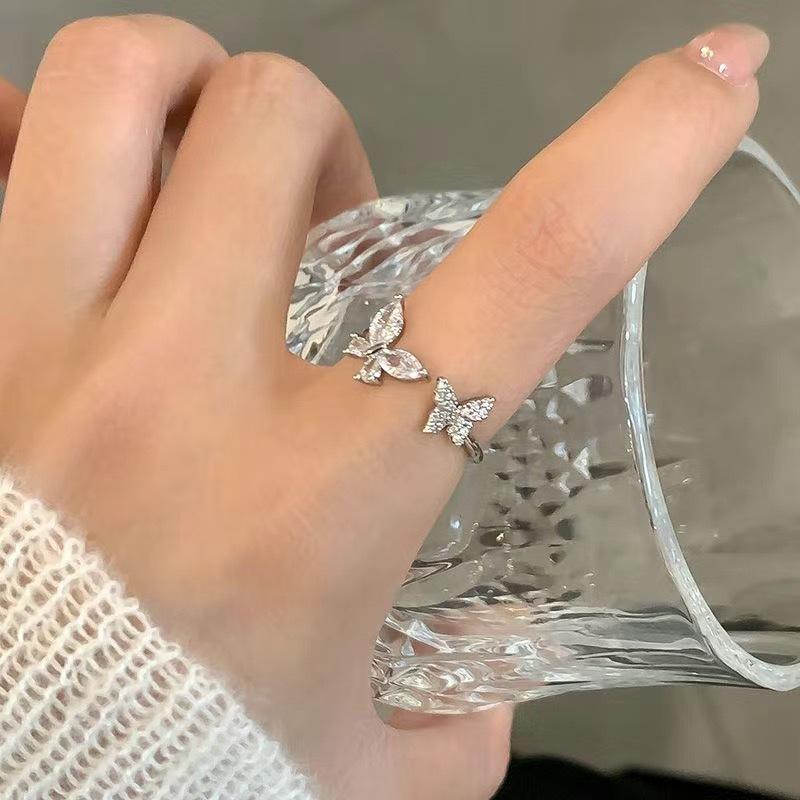 Super Gentle Camellia Ring Female Ins Niche Design Cold Wind Advanced Opening Adjustable Index Finger Ring