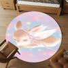 1pc Angel Bunny Round Chair Mat Area Rug - Non-Slip, Floor Mat for Office, Bedroom, and Indoor Decor C1125058