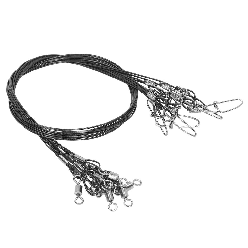 10Pcs 50cm Fishing Wire Rigs S Anti Bite Fishing Line S with Swivels Ine S