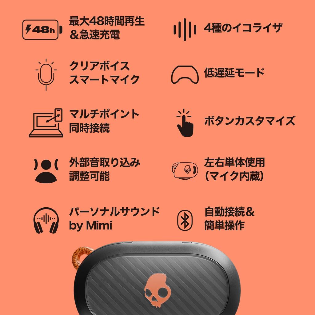 Official Skullcandy Sesh ANC Active Wireless Earbuds, Noise Cancelling, Bluetooth 5.3 with Mic, Low Latency Mode, Ambient Sound Capture, Custom