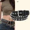 1Pc American Retro Heavy Industry Belt Accessories Women's Waist Decoration Jeans Metal Rivet Belt Wide Version