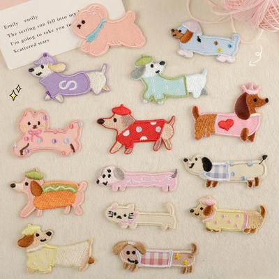 Broderie broderie plasture accesorii îmbrăcăminte DIY accesorii cont de mână plasture autocolant pânză câine cârnat desen animat original