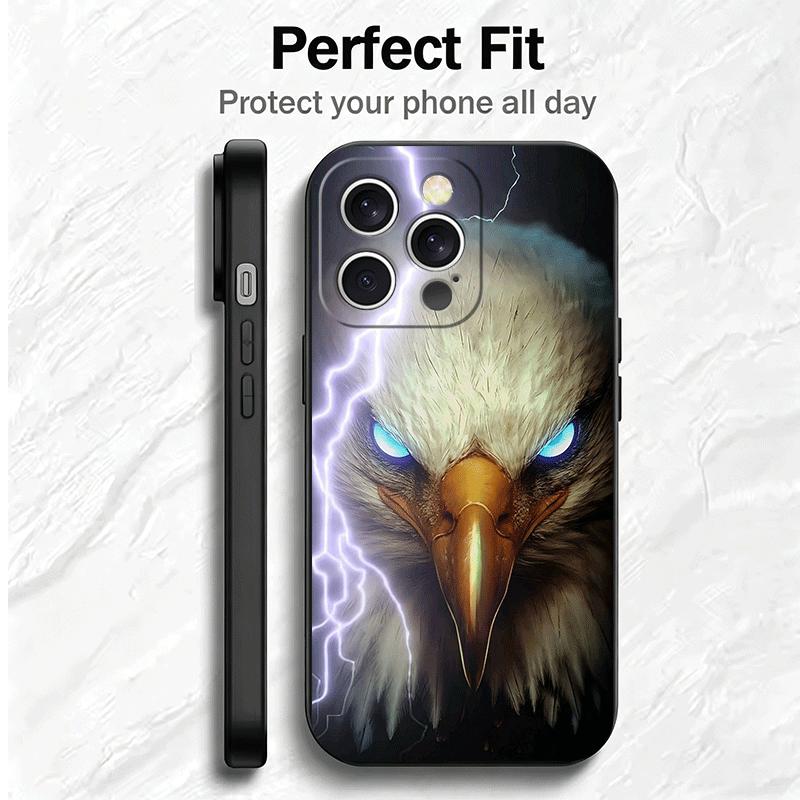 Bald Eagle Cool Soft Phone Case for iPhone 16 16E 17 Air 15 Pro Max 14 Plus 13 Mini 11 12 7 Black Cover Back Shell