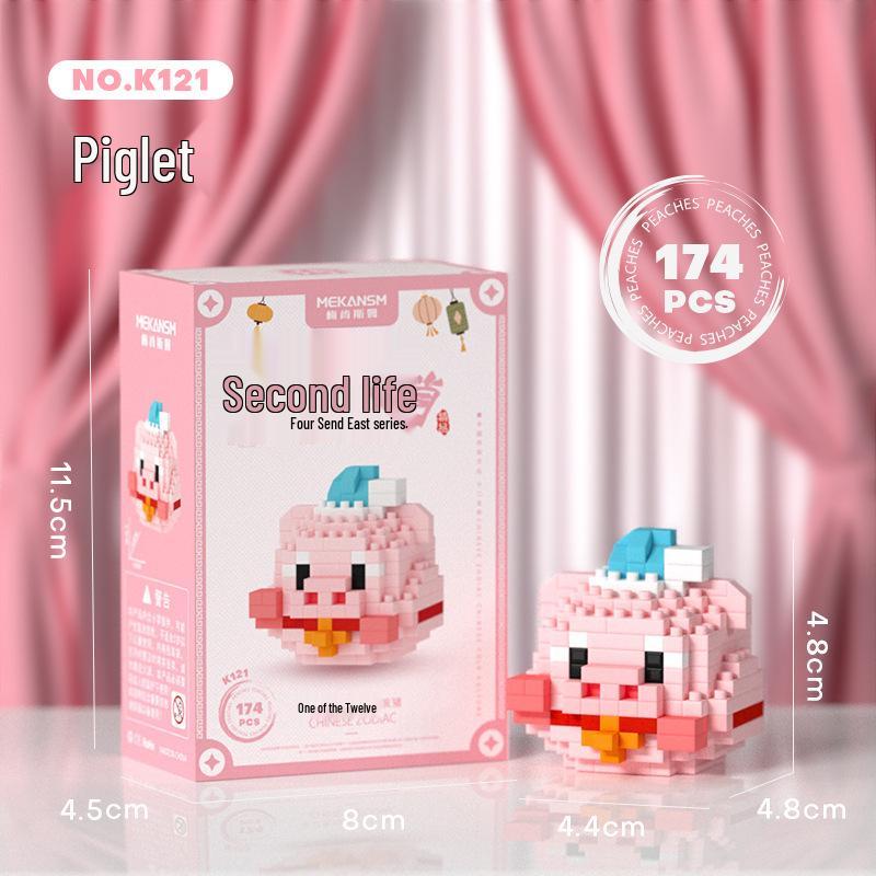 Mekensm Chinese Zodiac Lego-Compatible Micro Diamond Building Ornaments for Kids