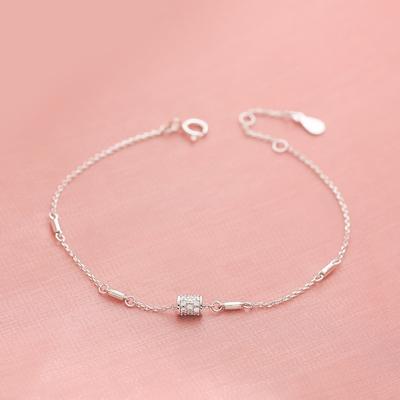 Moda 925 Prata Esterlina Link Corrente Simples Geométrica Charme Pulseira &Bangle Para Mulheres Meninas Jóias De Casamento Festa Sl400