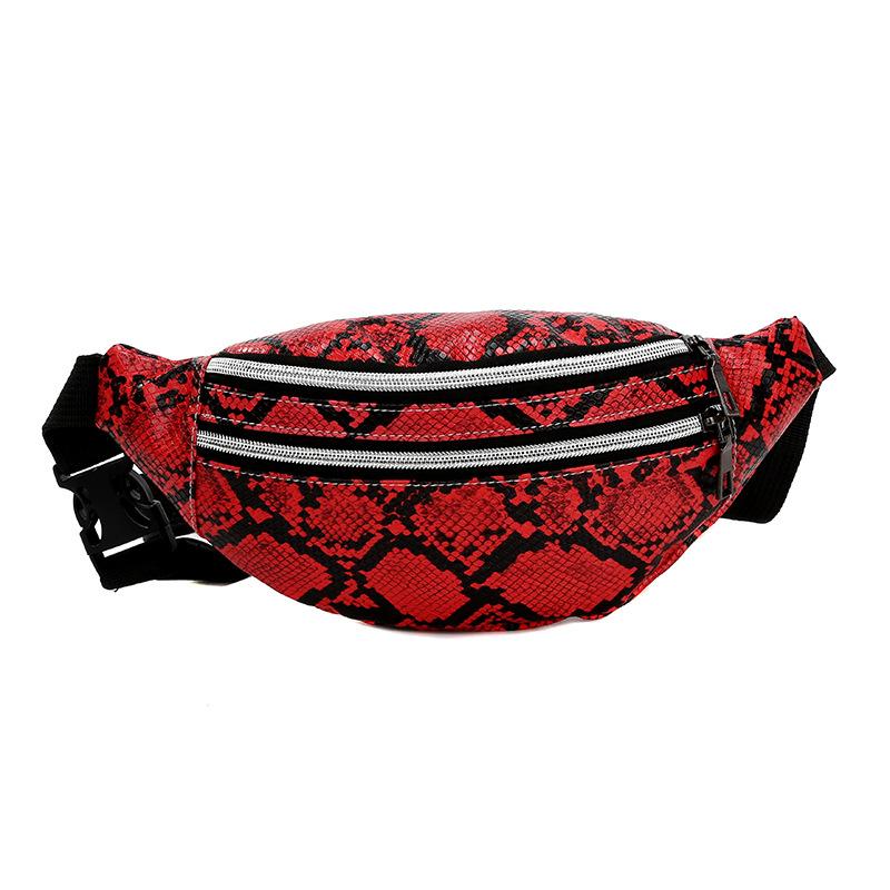 Heuptas Slangenleer Heuptasje Fanny Pack Strand Reizen Banaan Mode Crossbody Telefoonhoesje Heup Billen Ritssluiting Dames Portemonnee Meisje Borsttas black