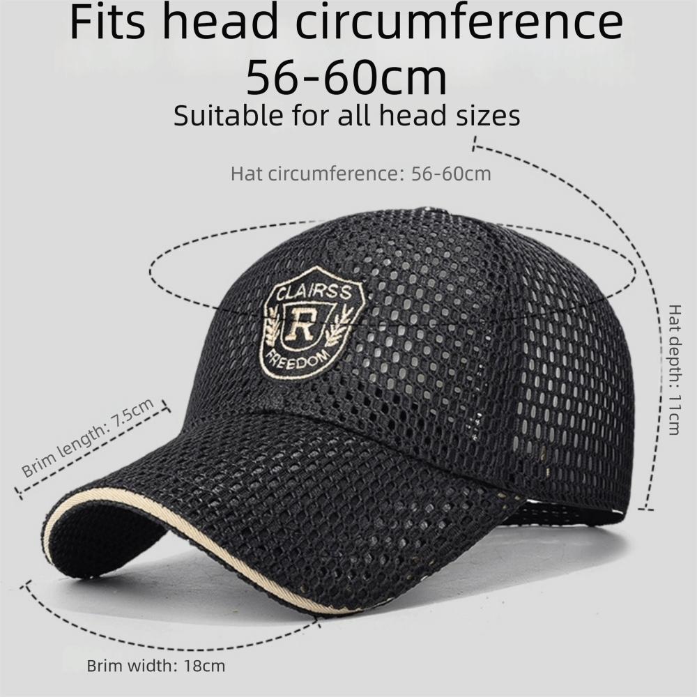 Creative Multicolor Mesh Baseball Cap Breathable Mesh Adjustable Size Sun Hat Woven Polyester Breathable Mesh Cap Men's Wear