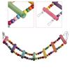 Colorful Natural Wood Beads Climbing Ladder Swing Parrot Toy Stand Bar Parrot Supplies