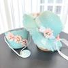Solid Color Sun Hat Floral Style Fisherman Hat Trend Straw Hat Small Bag Set  Fashion Accessory