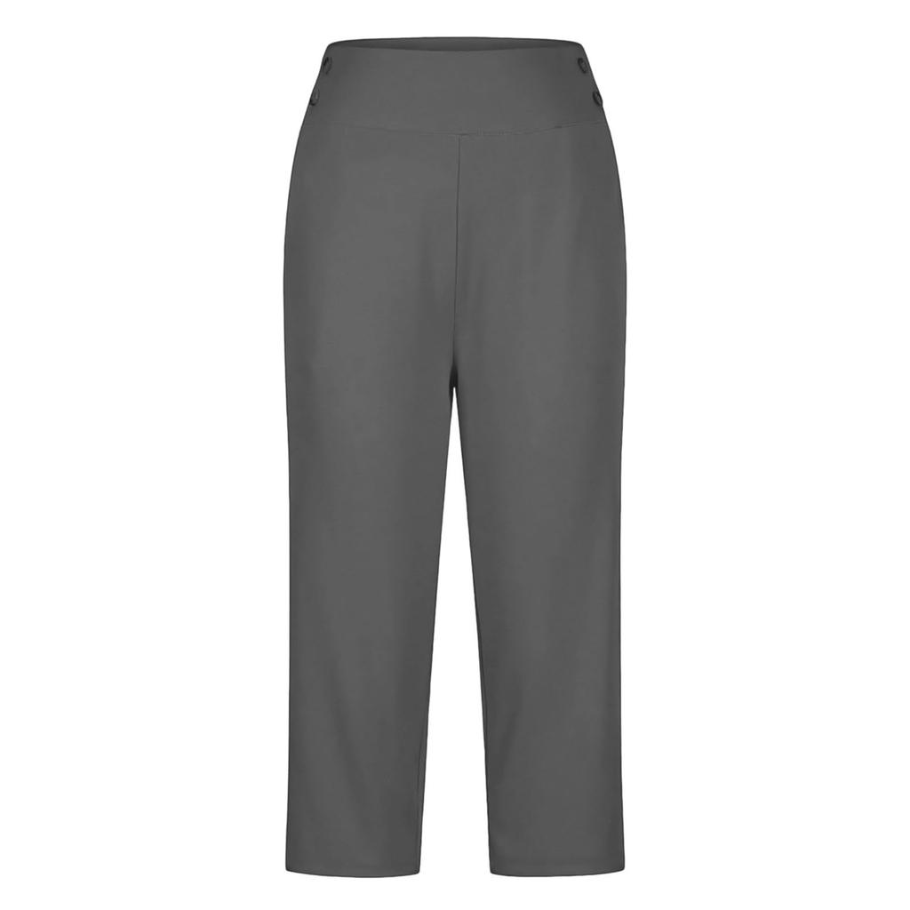 Women's Stretchy High Waisted Work Pants Trendy Casual Straight Leg Versatile Business Casual  Pants With Pockets