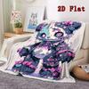 Cute yet Creepy Cartoon Bear 2D Flat Pattern Flannel Blanket High quality All Seasons Warmth and Comfort Perfect for Christmas Gifts.