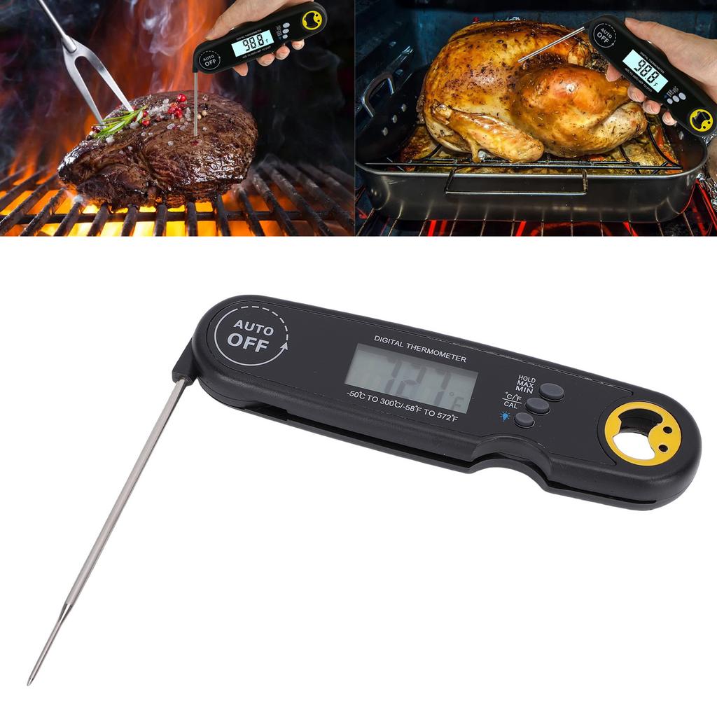 Food Thermometer IPX7 Water Proof Accurate Quick Read Meat Thermometer with Foldable Probe for Kitchen Cooking