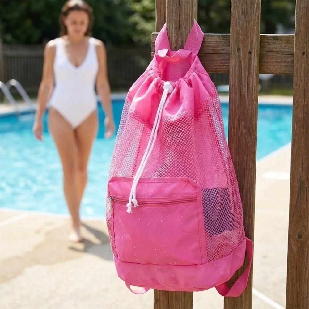Large Mesh Beach Storage Bag Washable Material Shell Toy Bag Outdoor Beach