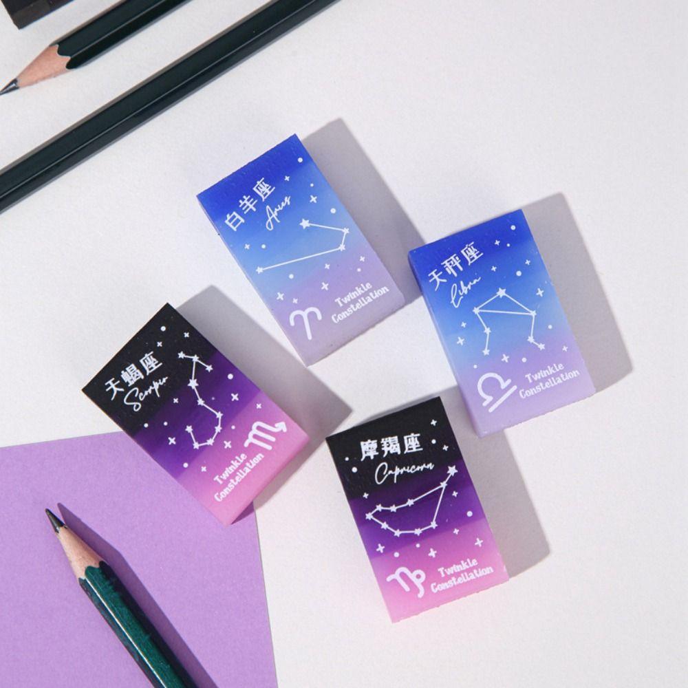 

Less Rubber Debris Constellation Pencil Eraser Writing Drawing Jelly Pencil Eraser Award Gifts 12pcs/set