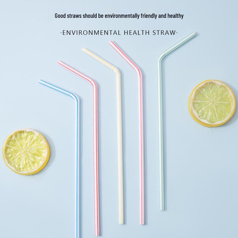 JiaYan Colorful Bendable PP Drinking Straw - Individually Packaged for Water, Soy Milk, and Milk Tea