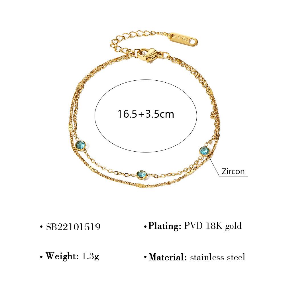 18K Gold Plated CZ Layered Bracelet Set for Women Stainless Steel Pearl Moon Hammered Coin Bangle Daily Gift Custom