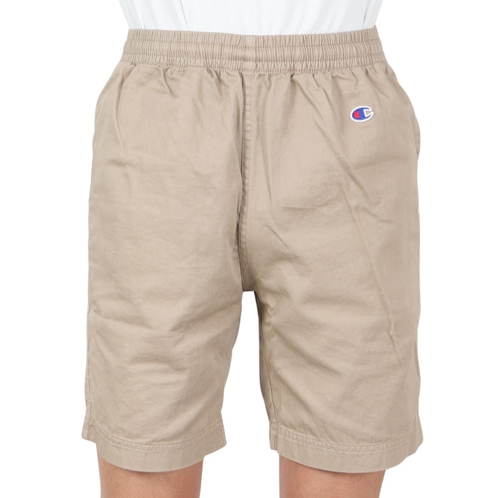 Champion Basic Cotton Graphic Logo L C3-X520 Men's 100% Shorts, Beige,