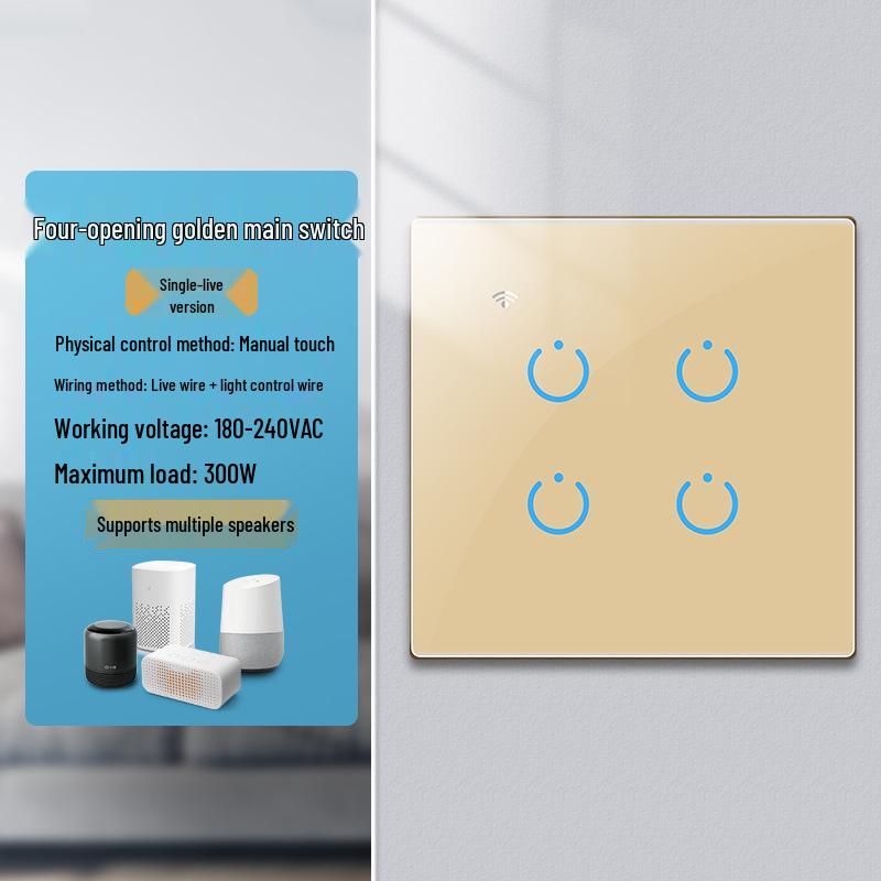 Zhengshang C4 Graffiti Smart WiFi+RF Switch, EU Standard, Voice-Controlled for Alexa & Google.