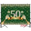 2D Grün Gold 50. Geburtstag Champagner Hintergrund Banner