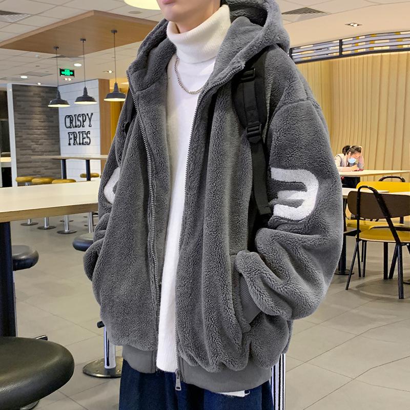 Men's Winter 2022 Lambskin Jacket: Trendy Large Size, Plus Velvet, Thickened Cotton, Stylish Lambskin Outerwear