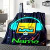 Customiz Name Personality Geometry Dash  Blanket Soft &Warm Sofa Office Bed Travel Lunch Break Blanket, Gift Suitable All Seasons