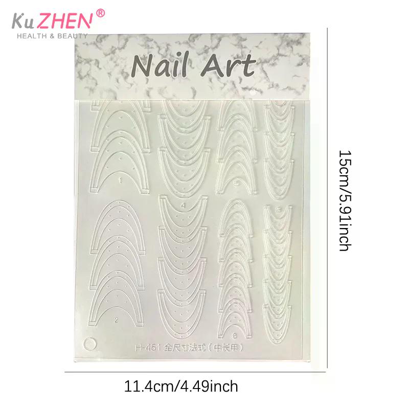 Fully Transparent Hollow French Nail Stickers Spray Painting Stencil French Edges Templates Patting Glue Adhesive Auxiliary Tool