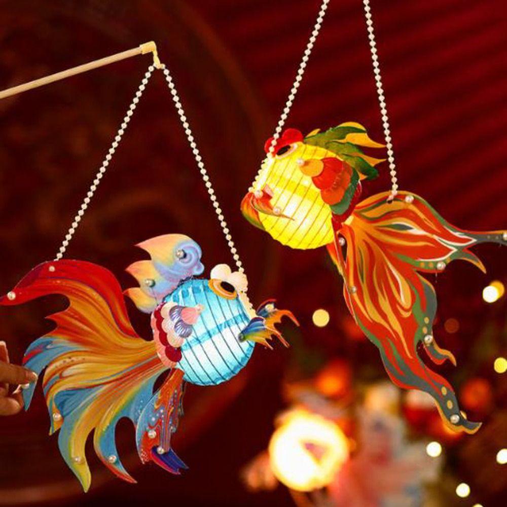 3D Koi Goldfish Lanterns Good Luck Glowing Handheld Lantern Spring Festival