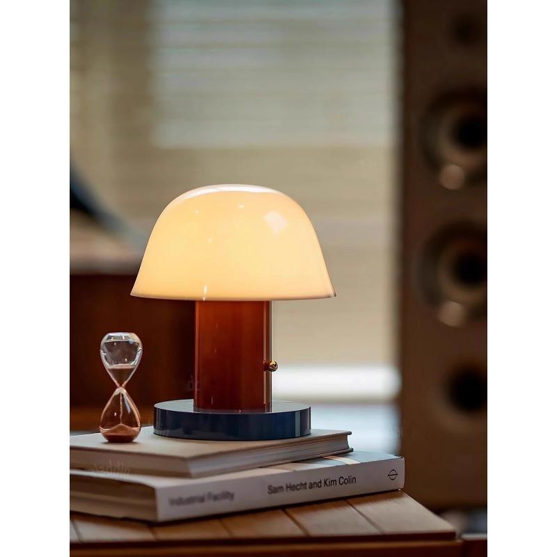 Cordless Mushroom Table Lamp Rechargeable Battery Operated Small Mushroom Night Light for Bedroom Living Room Restaurant Outdoor
