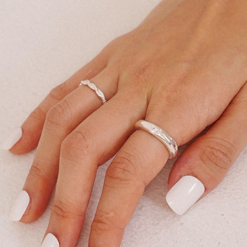 LAYERMOOD [PEARL&DRAPE] Silver925 Twist Thin R