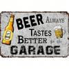Vintage Beer Tin Sign 12x8 Inch Retro Iron Metal Wall Art for Pub Bar Garage Man Cave Home Decor