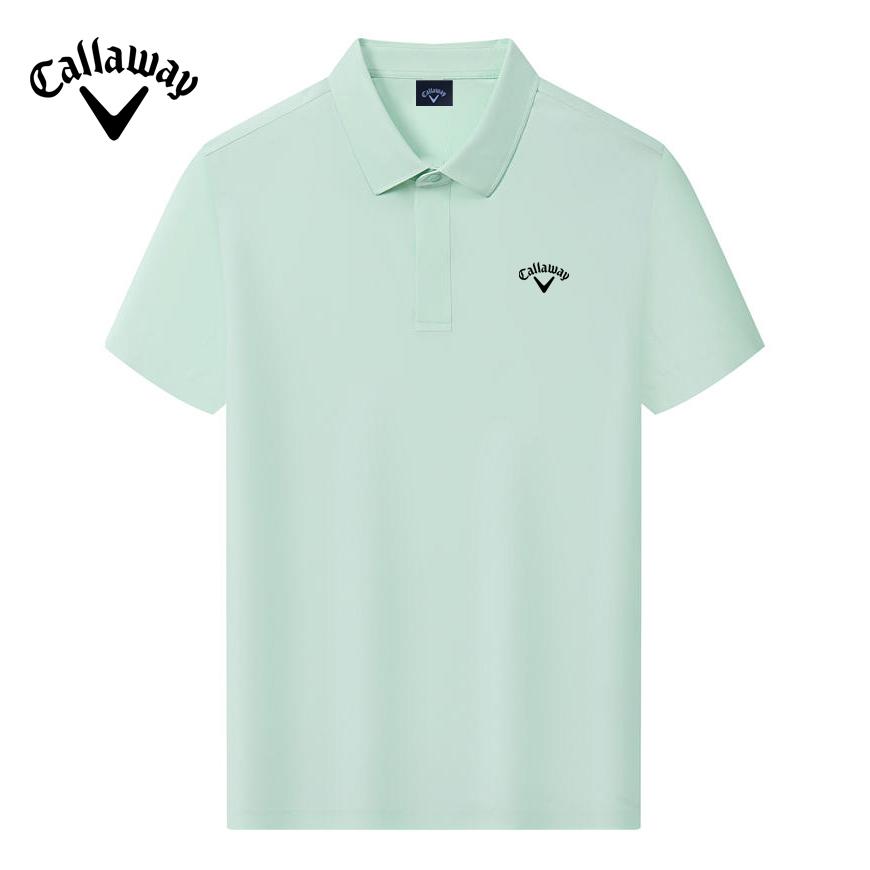 

Callaway 2025 Summer Summer Embroidered Golf Business Leisure Sports Style Water Ripple Solid Color Polo Shirt XXL