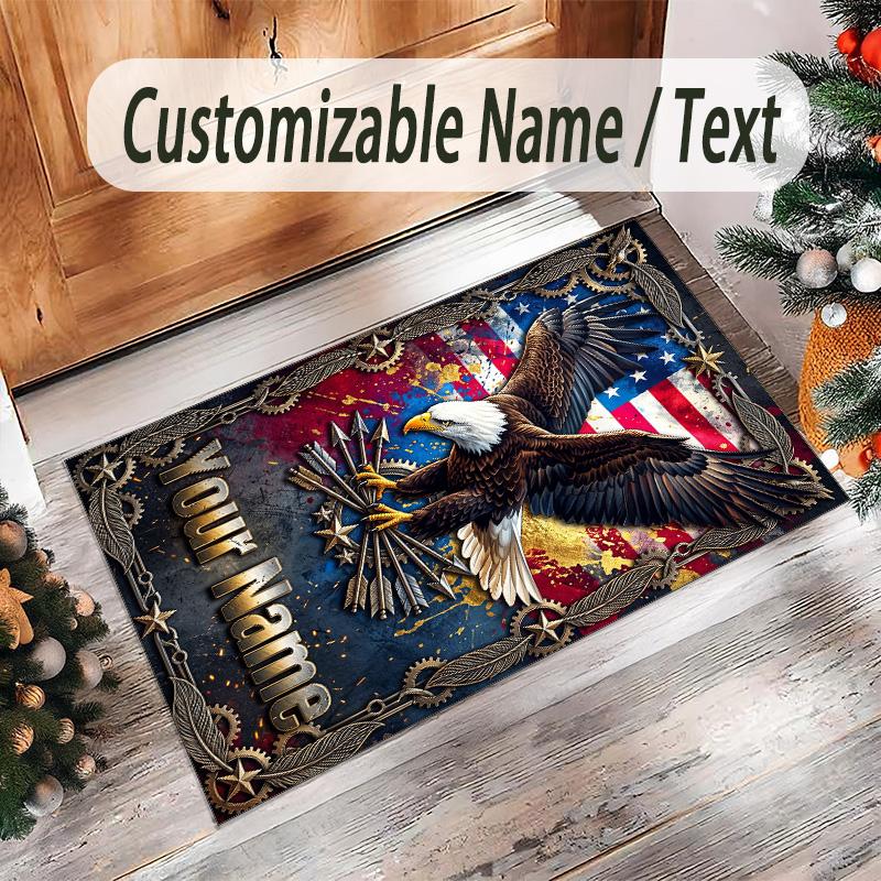 Birds Theme Crystal Velvet Floor Rug Personalized Custom Name Text Warm Carpet Home Decoration