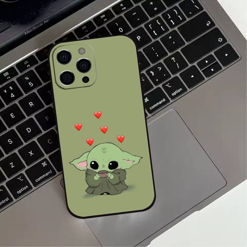 Cute cartoon Baby Y-Yoda Phone Case For iPhone17,16,15,14,13,12,11 Plus,Pro Max Soft Black Cover