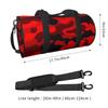 Wojskowa Kamuflażowa Czerwono-Czarna Camo Torba Podróżna Duffel Unisex Lekka Torba na Jogi Siłownię Sportową Przenośna Wodoodporna Bagażowa Torba Ręczna